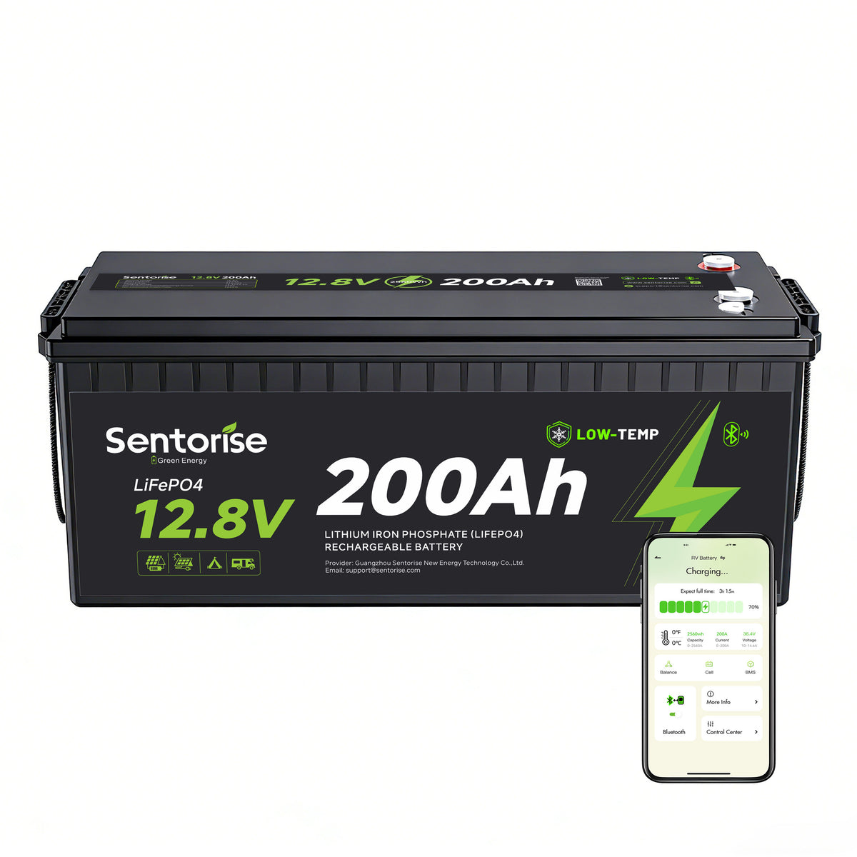 12V 200Ah Standard Bluetooth LiFePO4 Battery