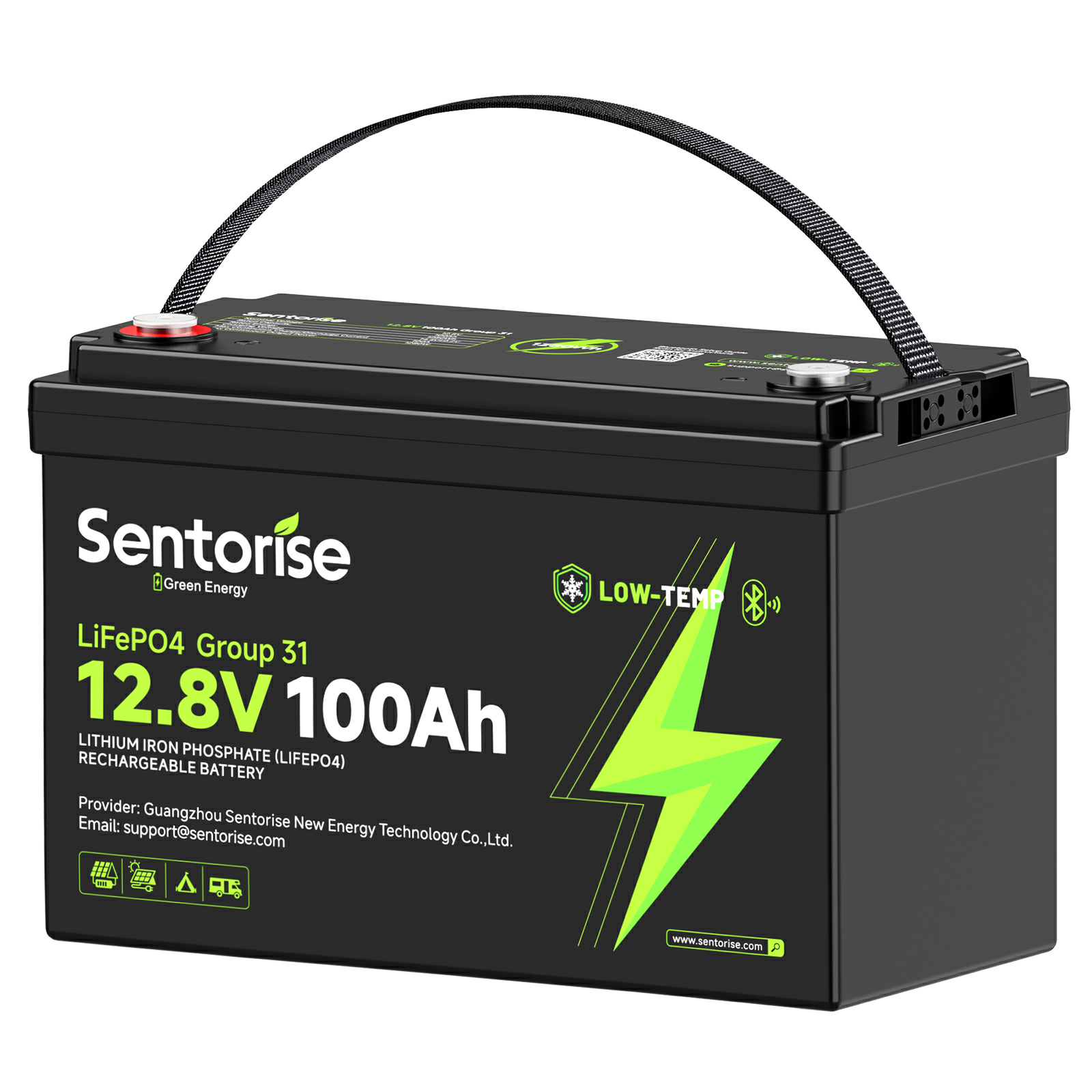 Sentorise 12V 100Ah LiFePO₄ Battery | Group 31 Size for RV, Marine & Solar