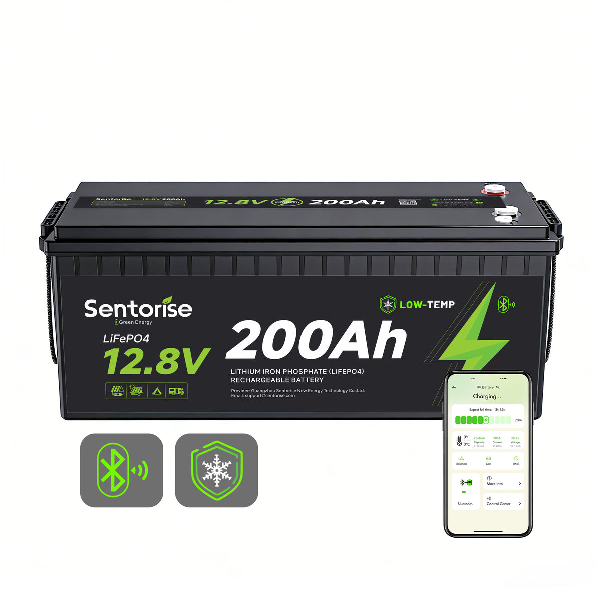 12V 200Ah Standard Bluetooth LiFePO4 Battery Secondary image