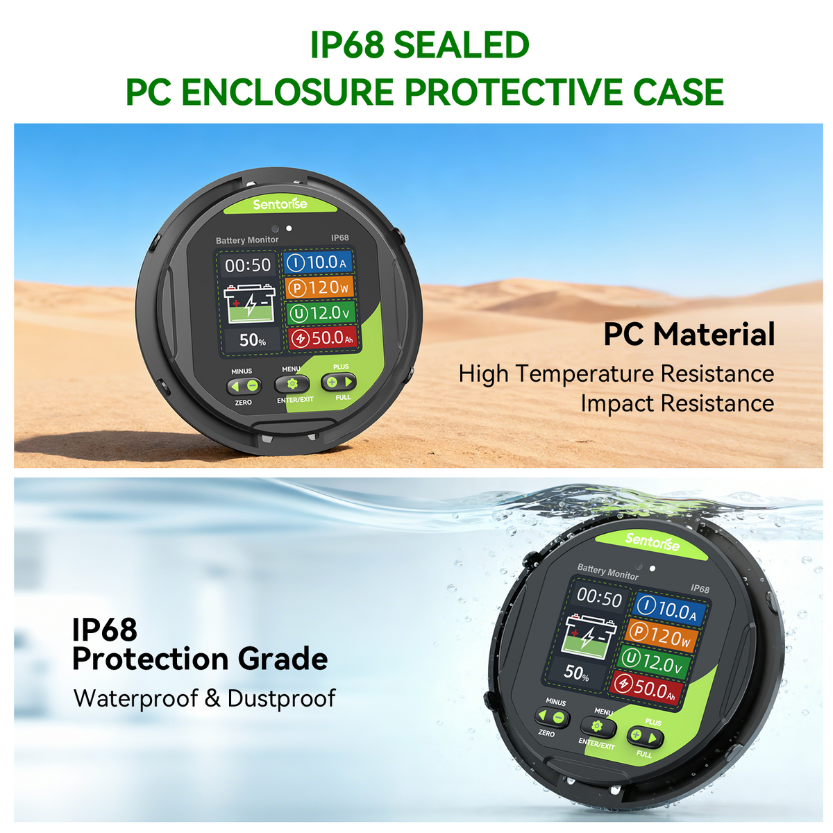 500A IP68 Battery Monitor for 8–100V Systems