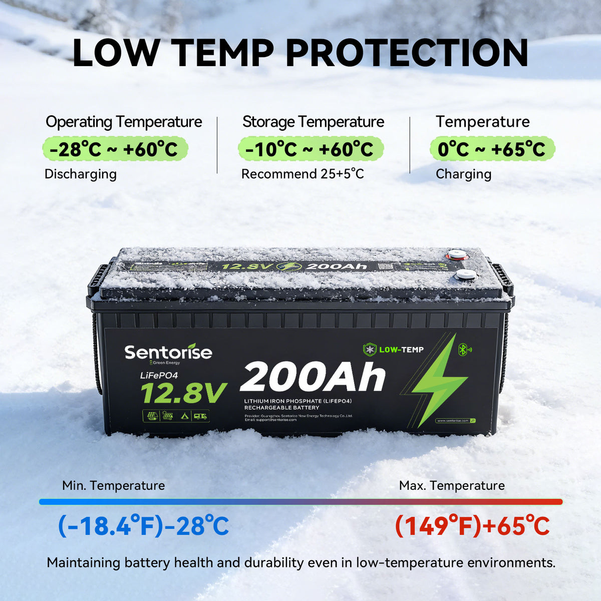 12V 200Ah Standard Bluetooth LiFePO4 Battery