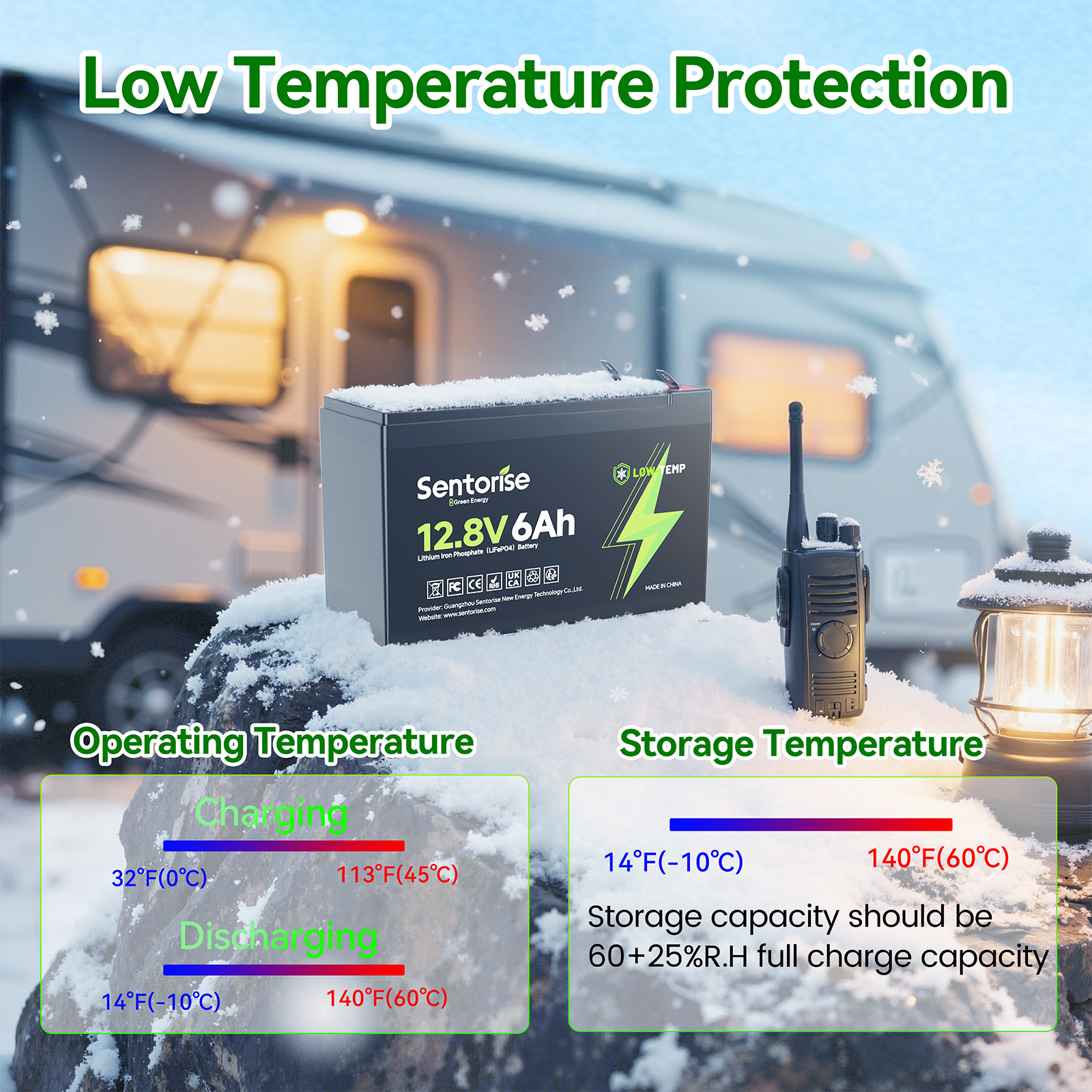 12V 6Ah LiFePO₄ Ultra-Compact Battery - Lightweight Portable Power