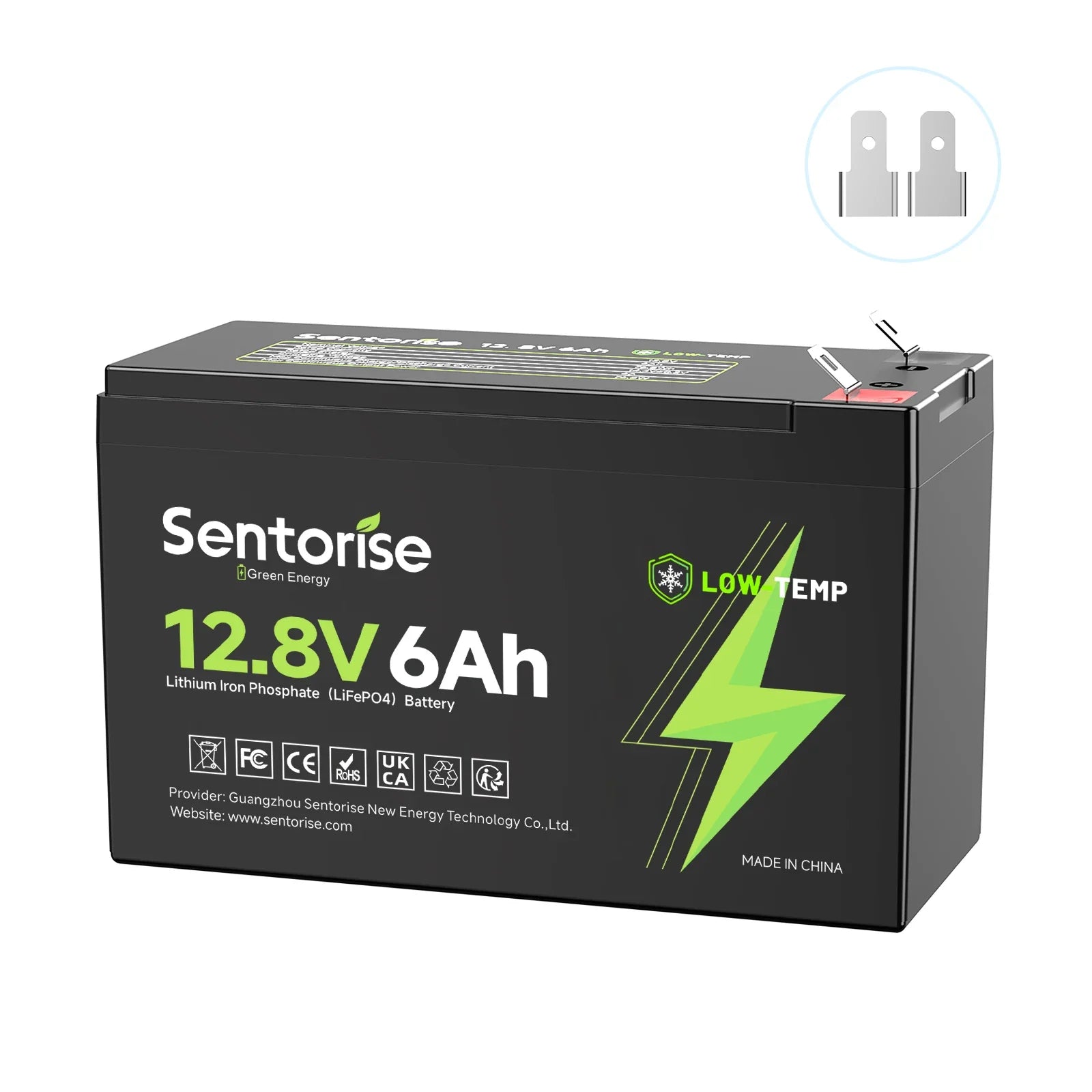 Sentorise 12V 6Ah Compact LiFePO4 Battery